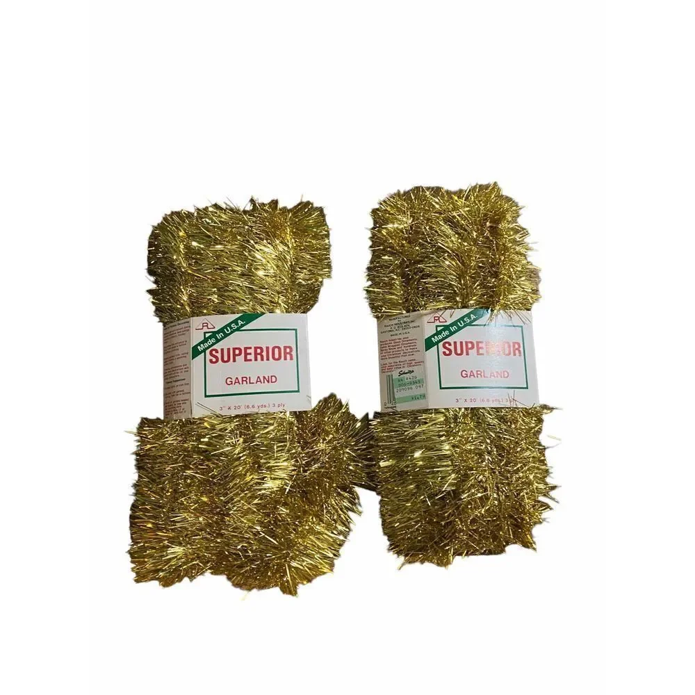 𝅺VINTAGE Rauch Industries Inc superior gold colored Christmas tinsel garland